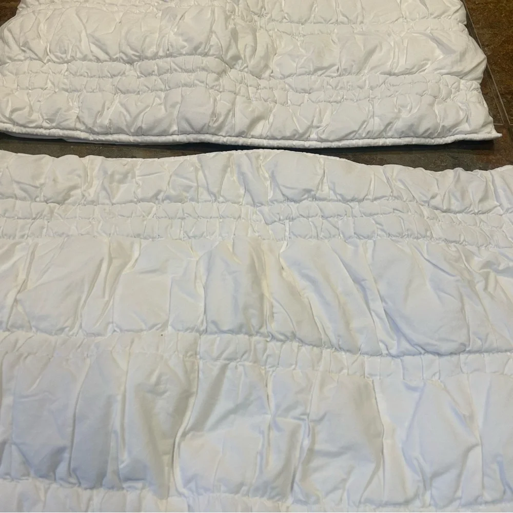 Pottery Barn Teen Quilted Pillow Shams Set 2 Standard Ruched Cotton Romantic